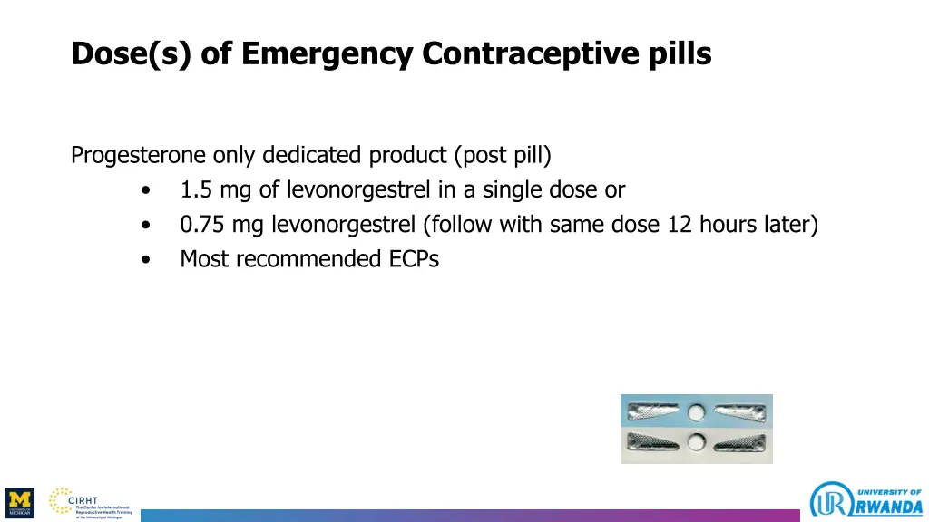 dose s of emergency contraceptive pills