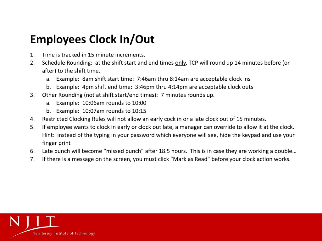 employees clock in out