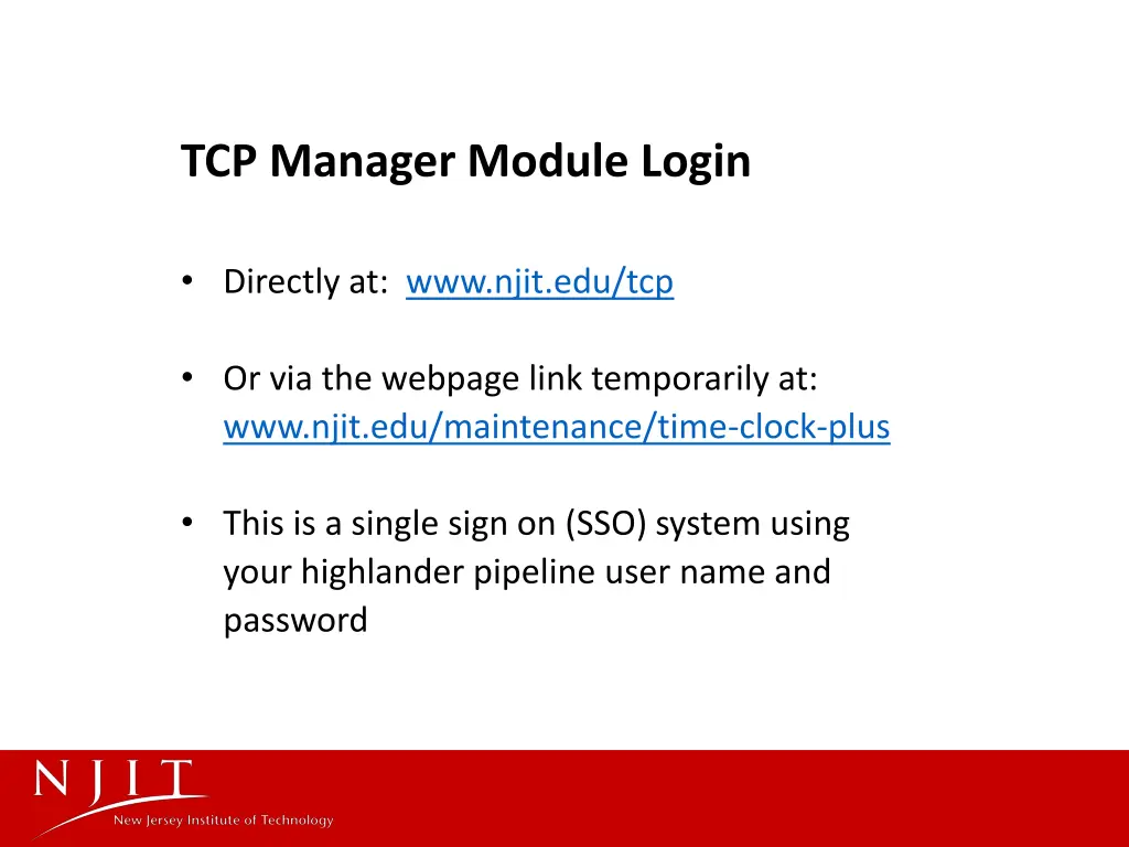 tcp manager module login