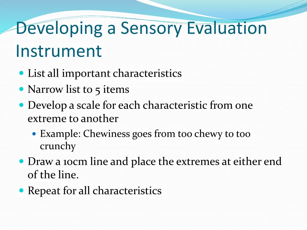 developing a sensory evaluation instrument