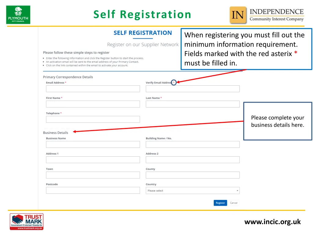 self registration