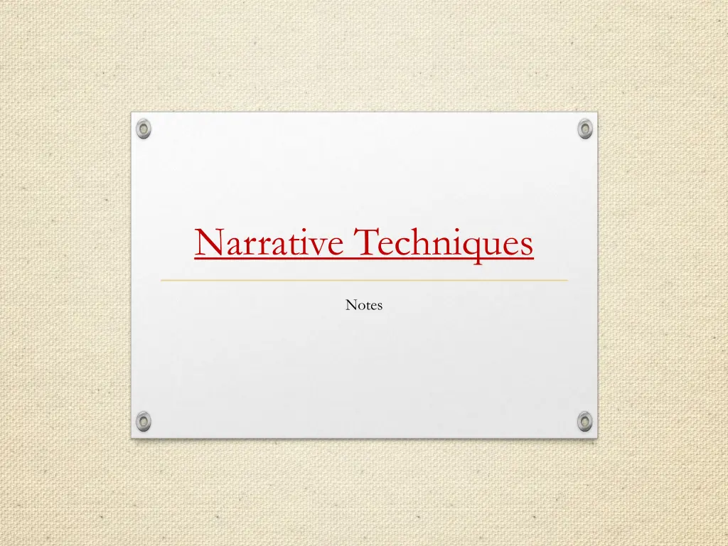 narrative techniques