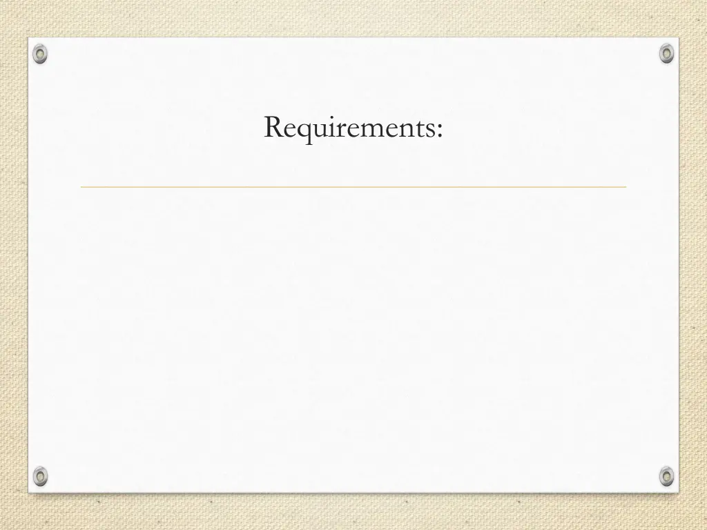 requirements