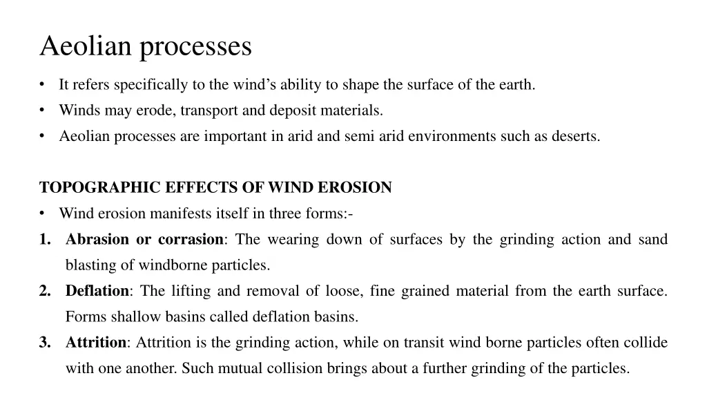 aeolian processes