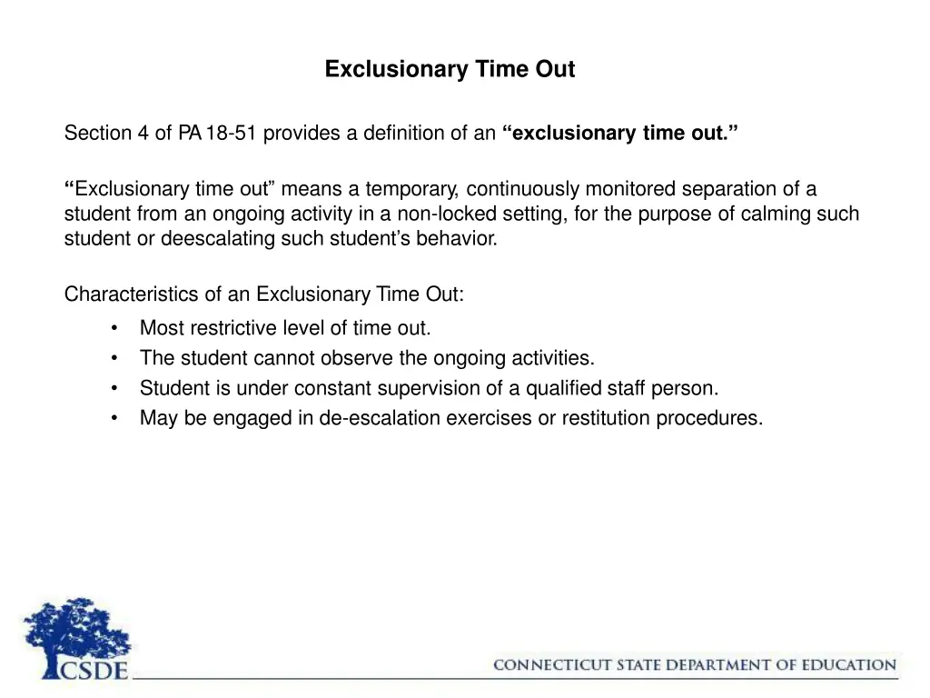 exclusionary time out