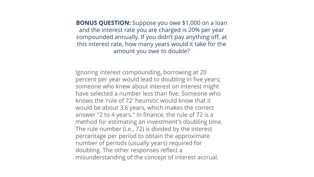 bonus question suppose you owe 1 000 on a loan