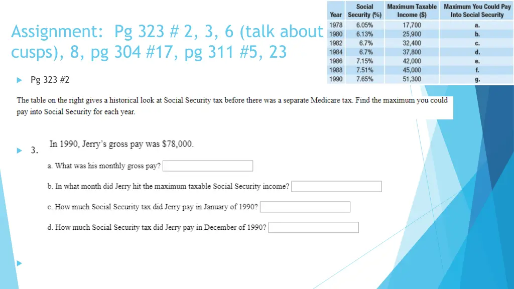 assignment pg 323 2 3 6 talk about cusps