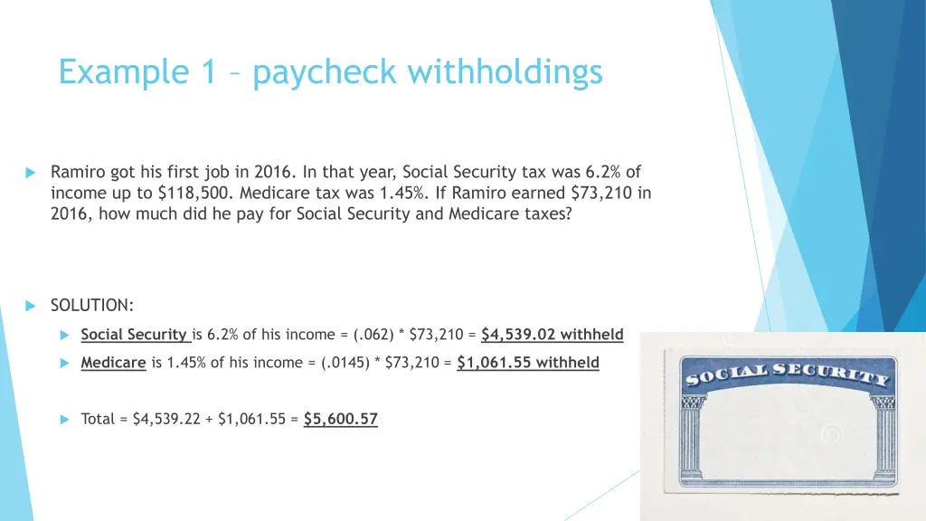 example 1 paycheck withholdings