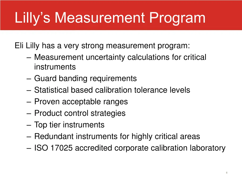 lilly s measurement program