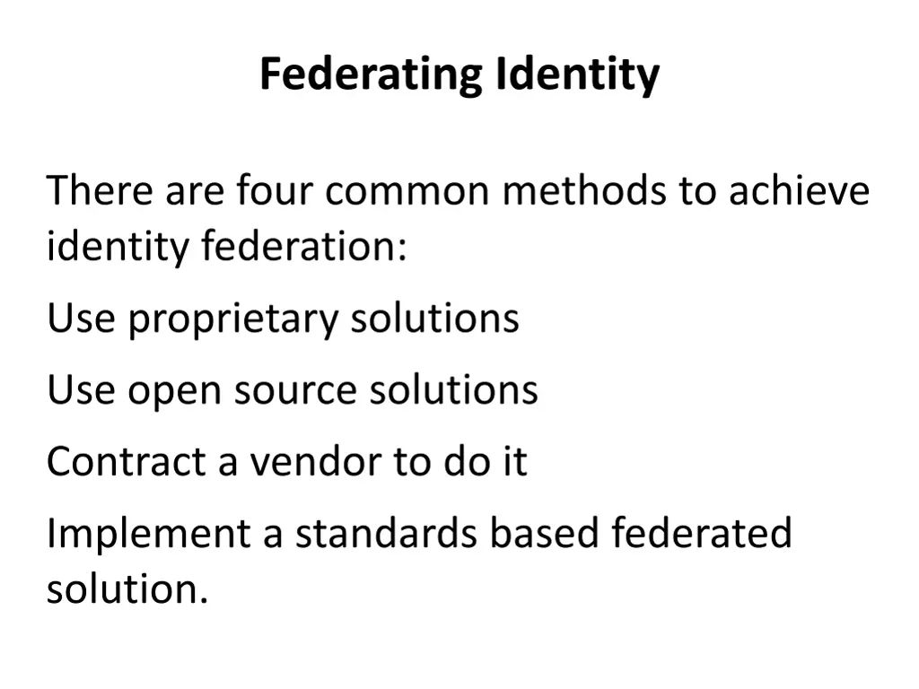 federating identity 1