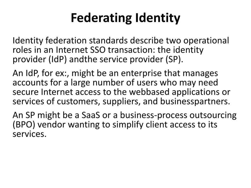 federating identity