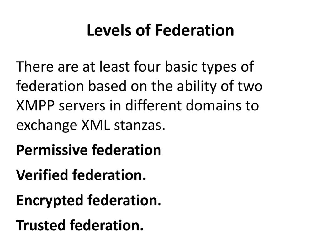 levels of federation