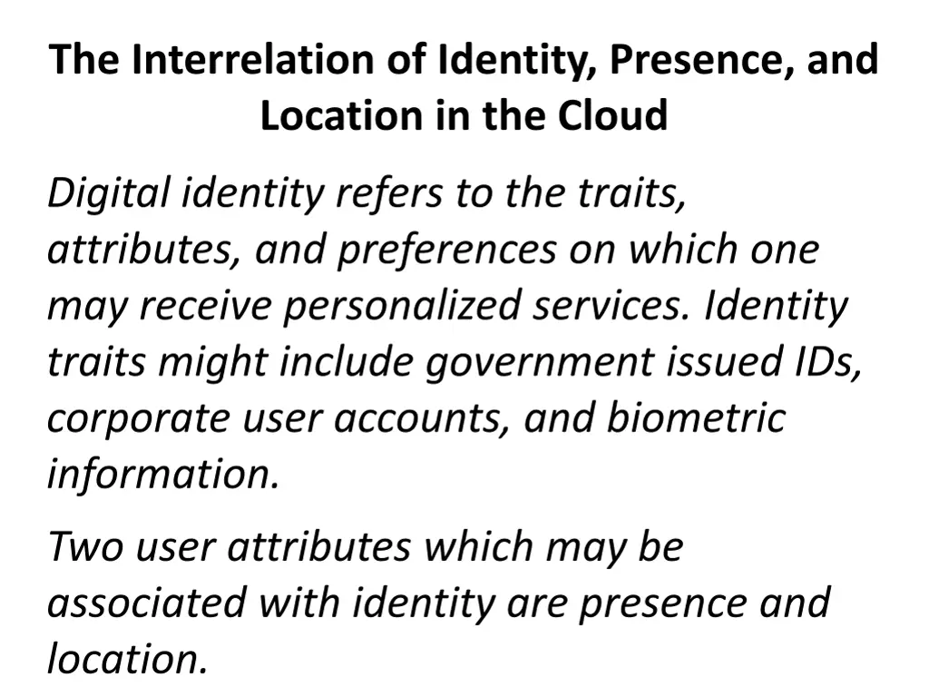 the interrelation of identity presence 1