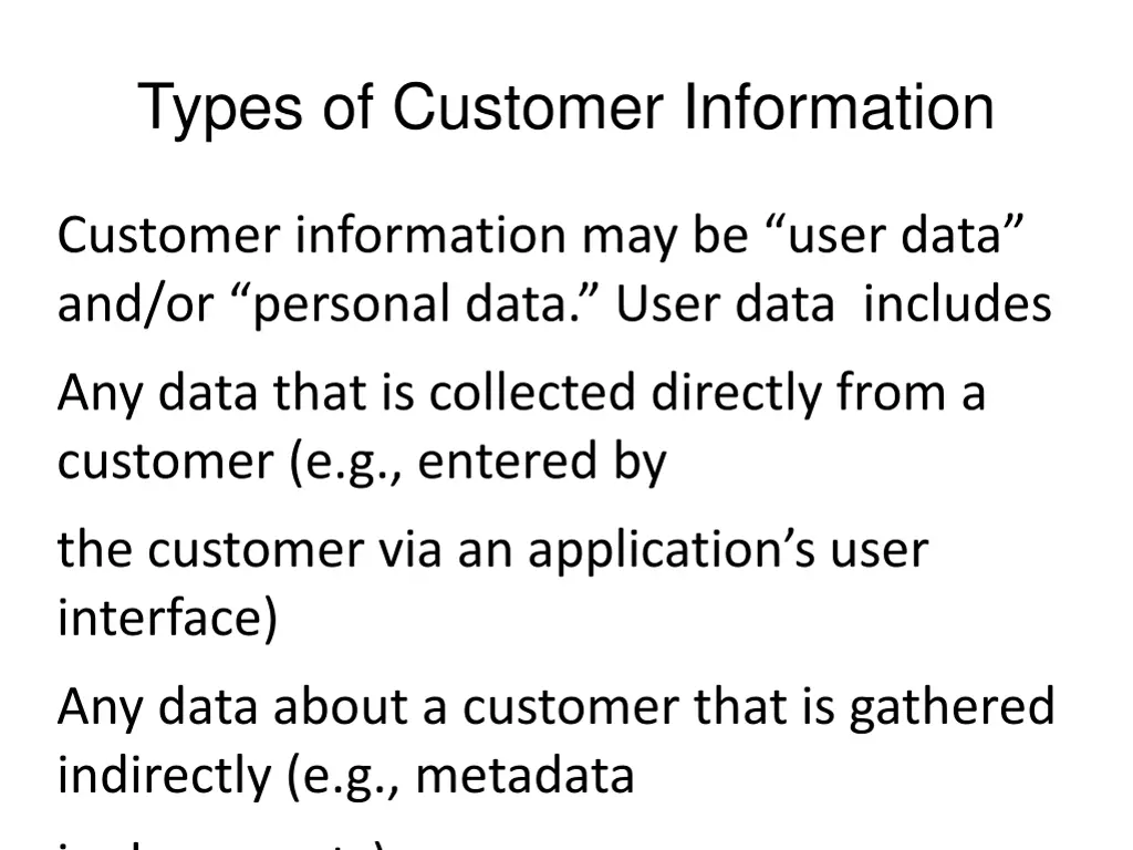 types of customer information