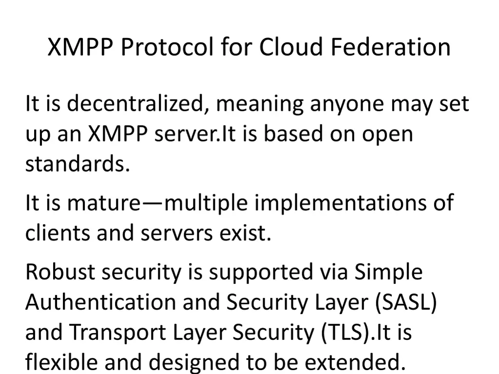 xmpp protocol for cloud federation