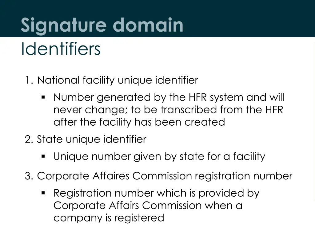 signature domain identifiers