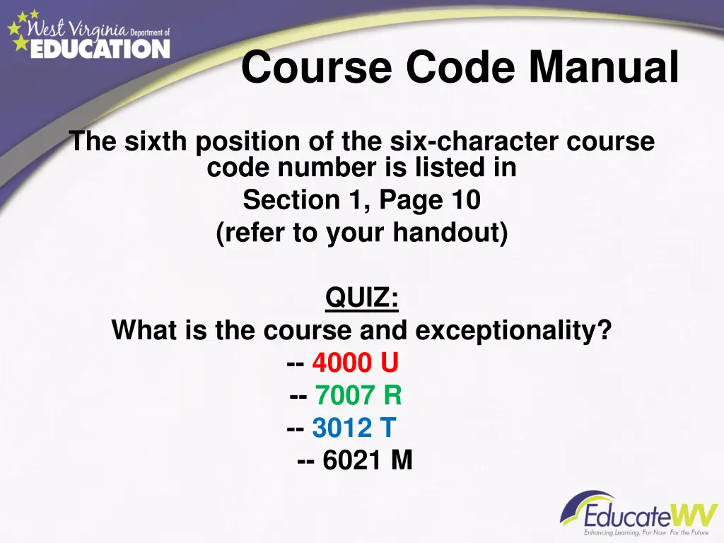 course code manual 1