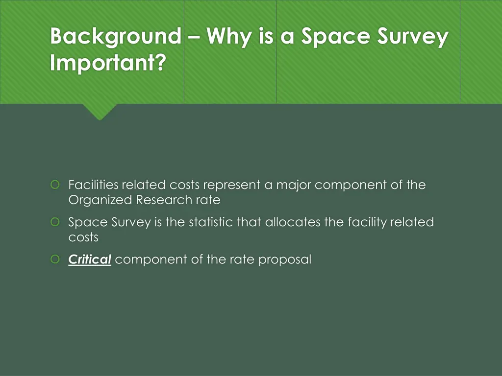 background why is a space survey important 1