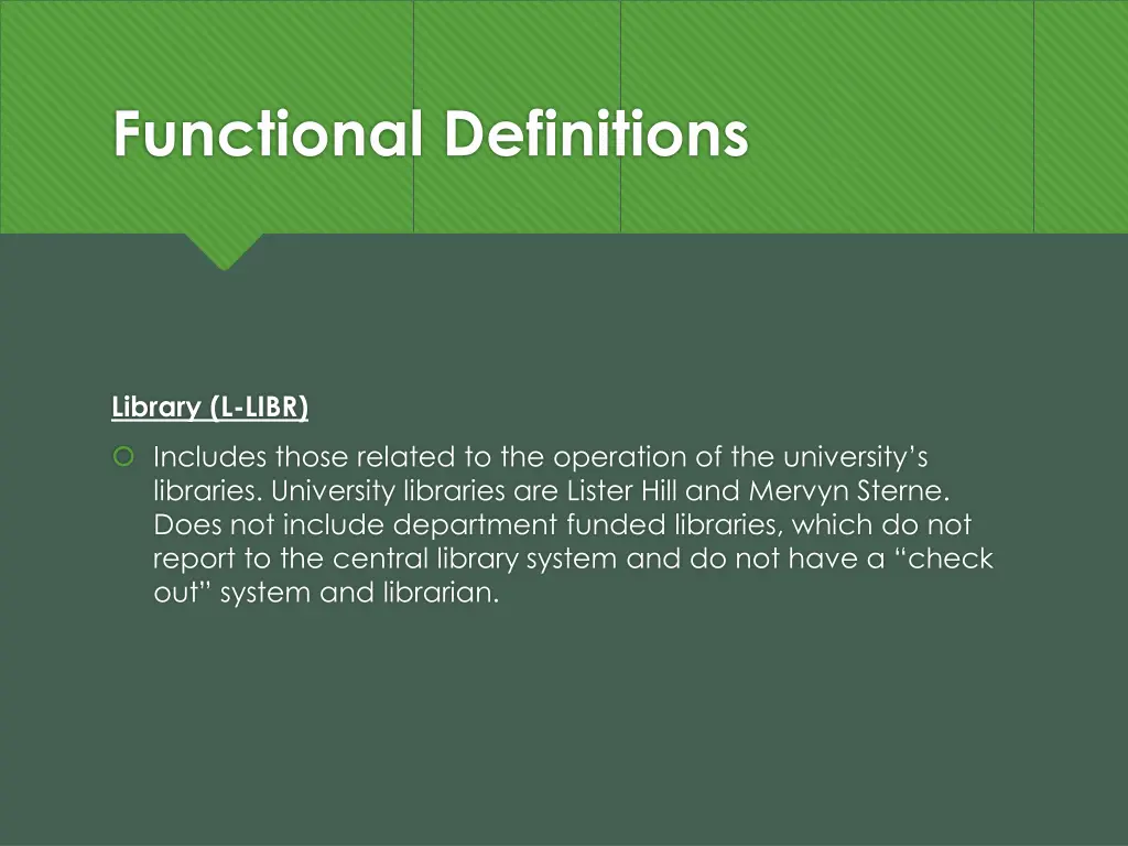 functional definitions 14