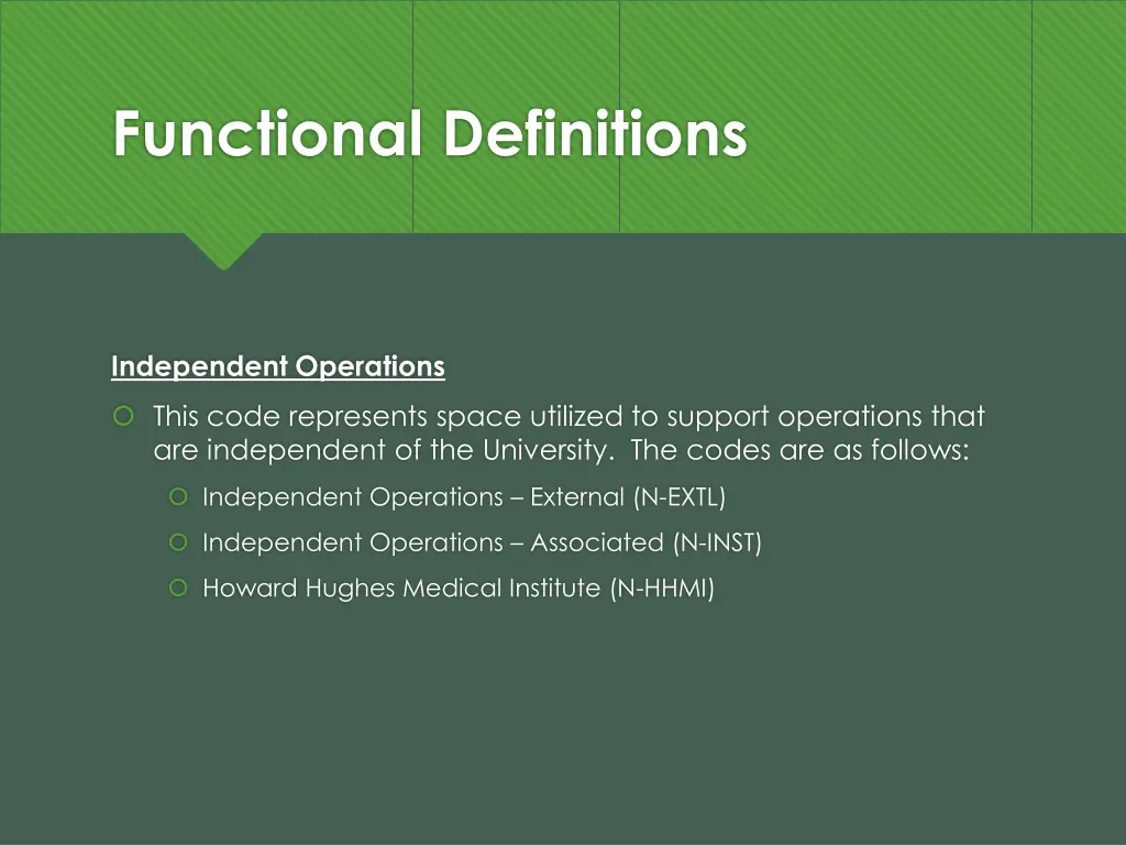 functional definitions 19