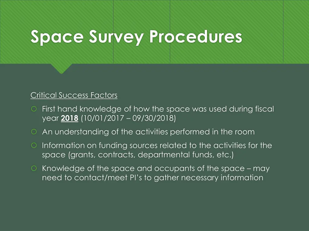 space survey procedures 1