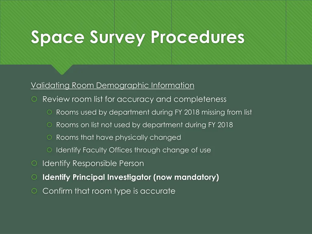 space survey procedures 2