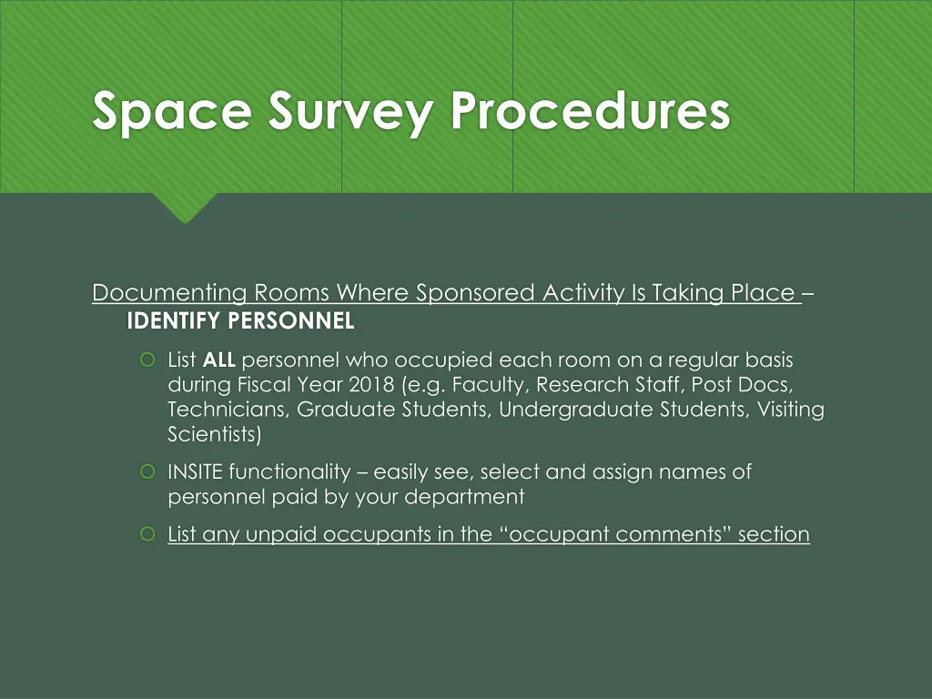 space survey procedures 3