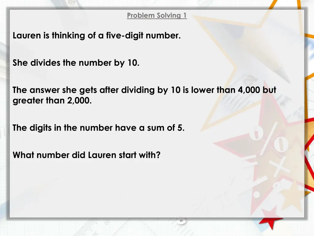 problem solving 1