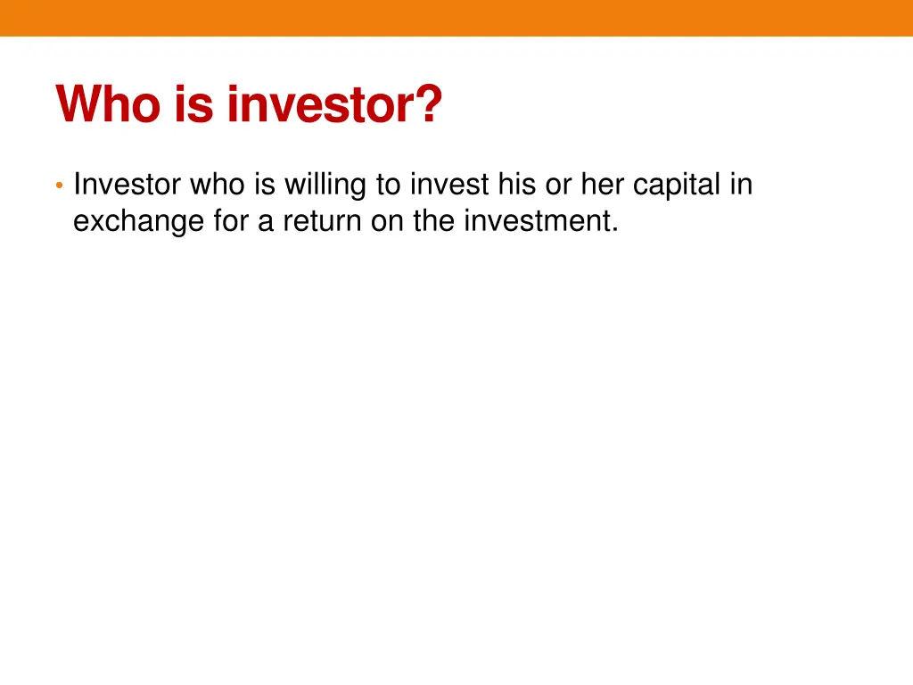 who is investor