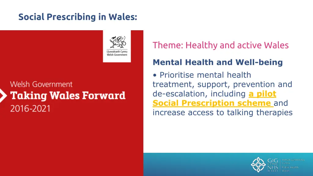 social prescribing in wales