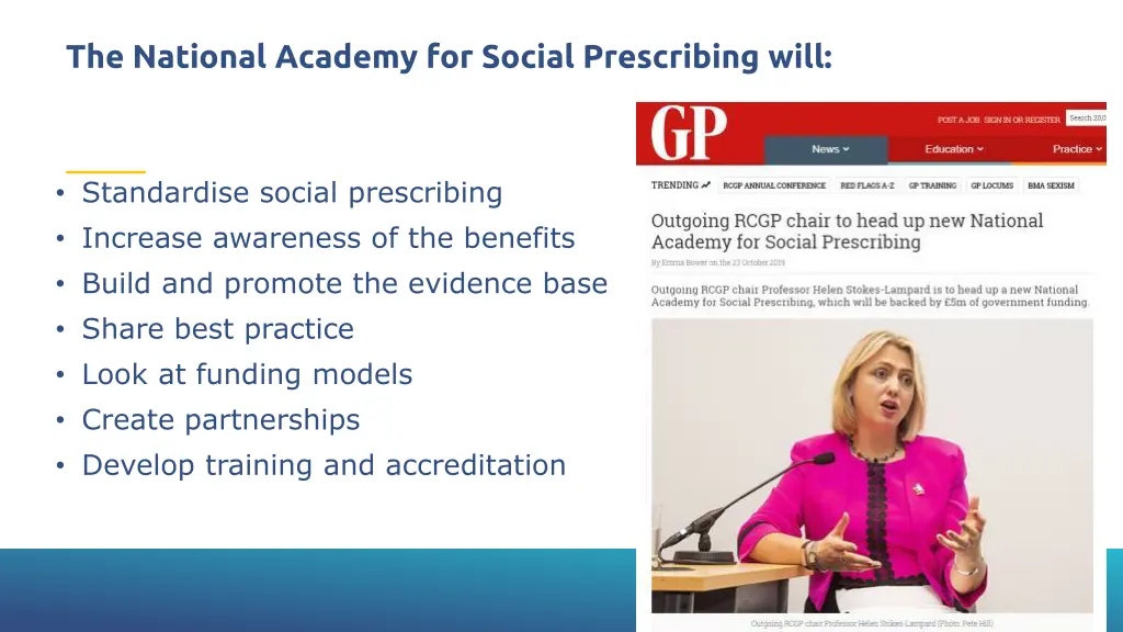 the national academy for social prescribing will