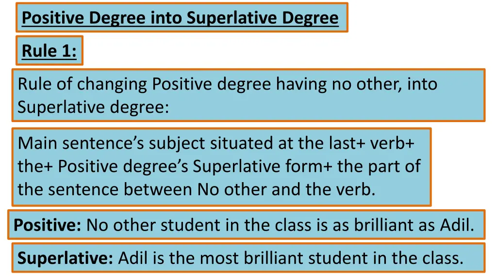 positive degree into superlative degree