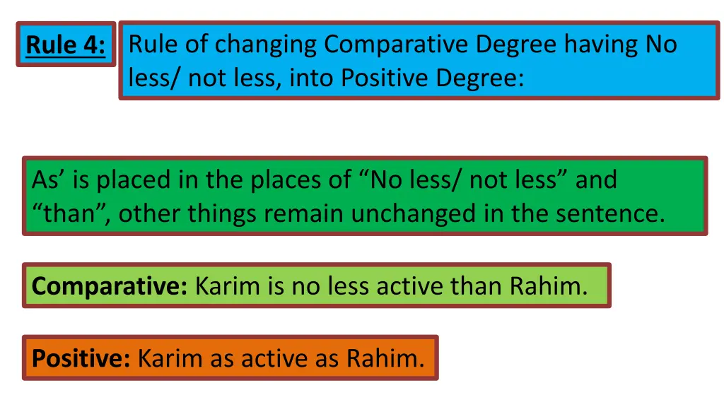 rule 4 rule of changing comparative degree having