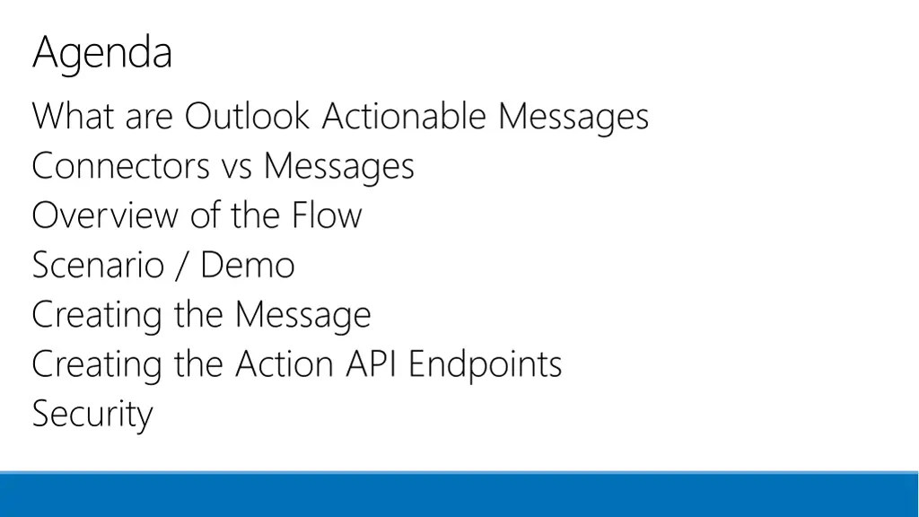 agenda what are outlook actionable messages