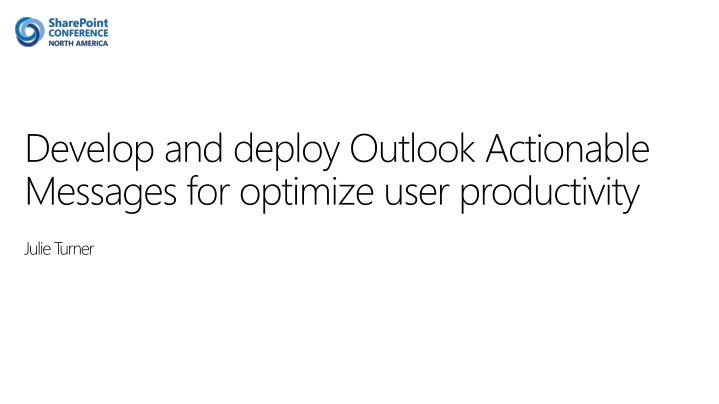 develop and deploy outlook actionable messages