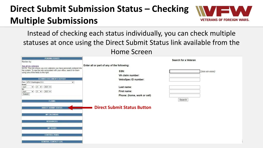 direct submit submission status checking multiple