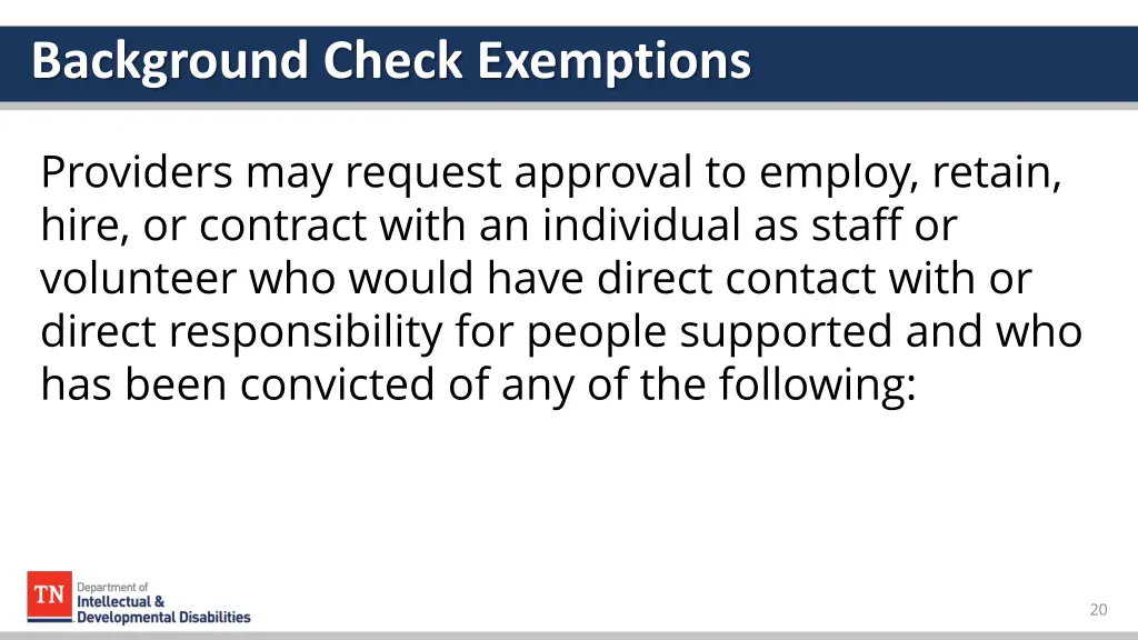 background check exemptions 1