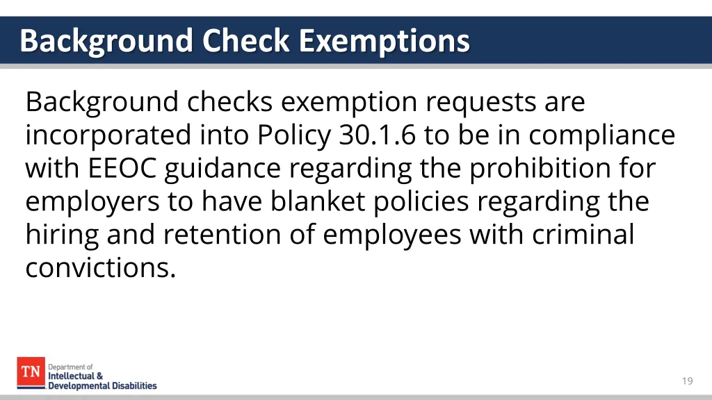 background check exemptions