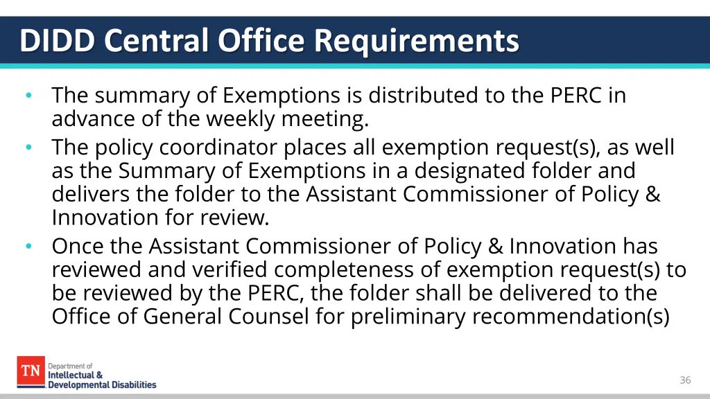 didd central office requirements 3