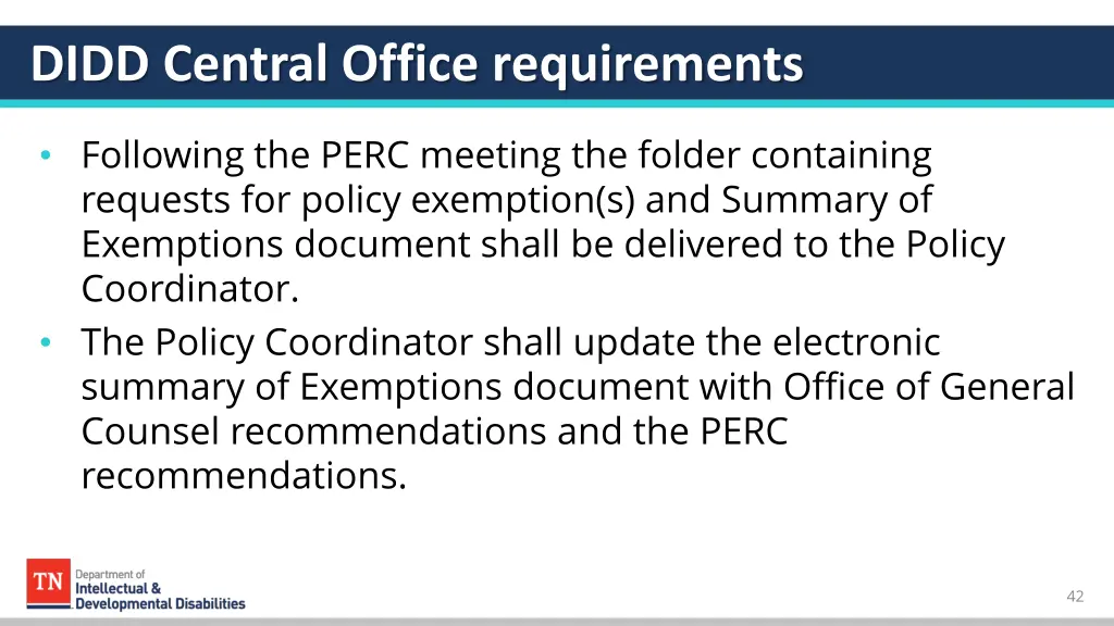 didd central office requirements 4