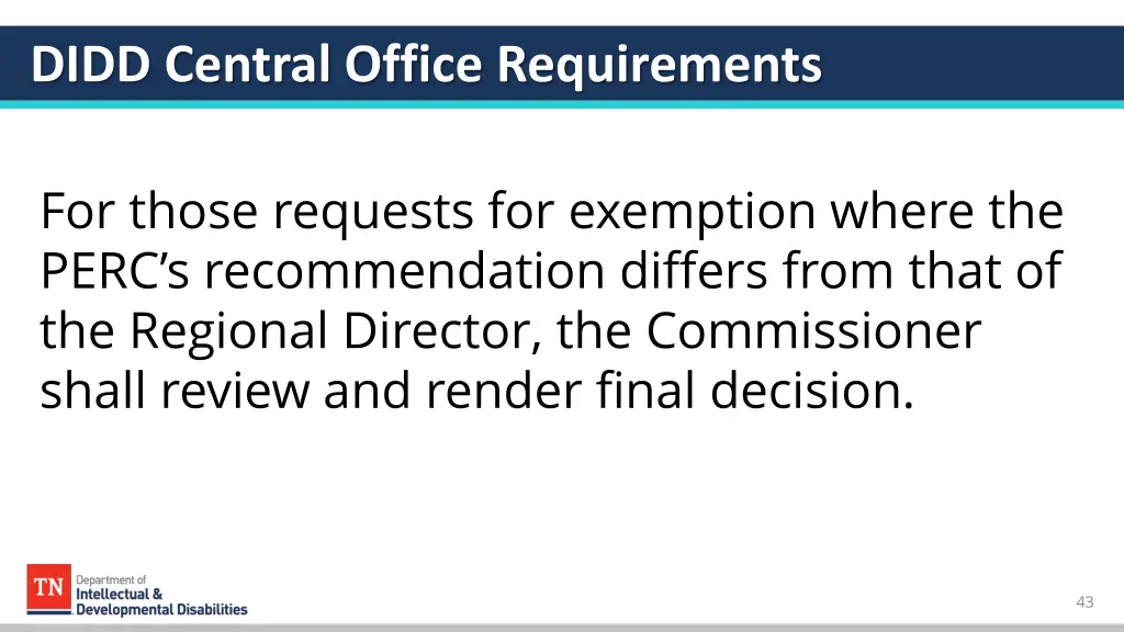 didd central office requirements 5