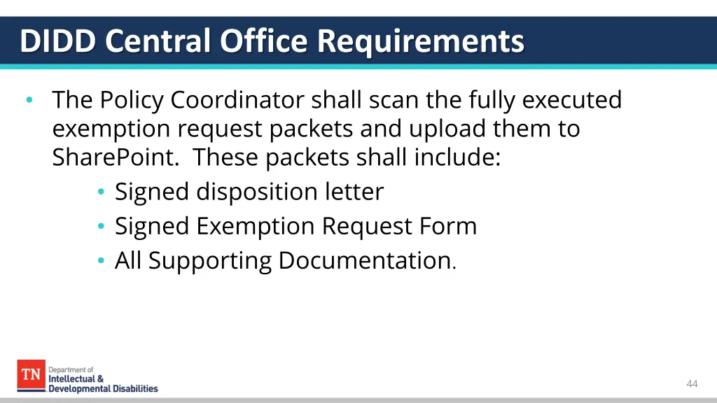 didd central office requirements 6