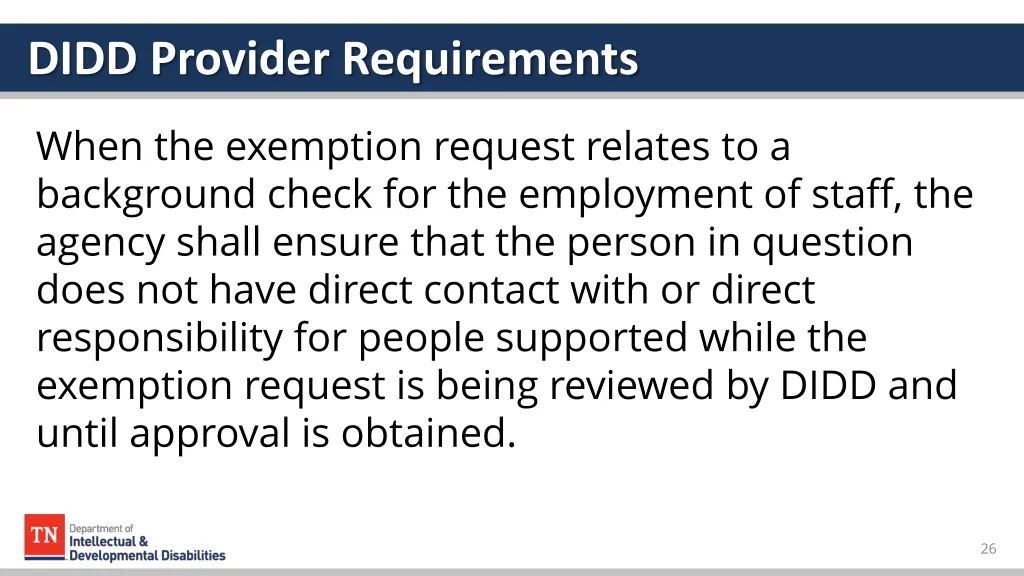 didd provider requirements