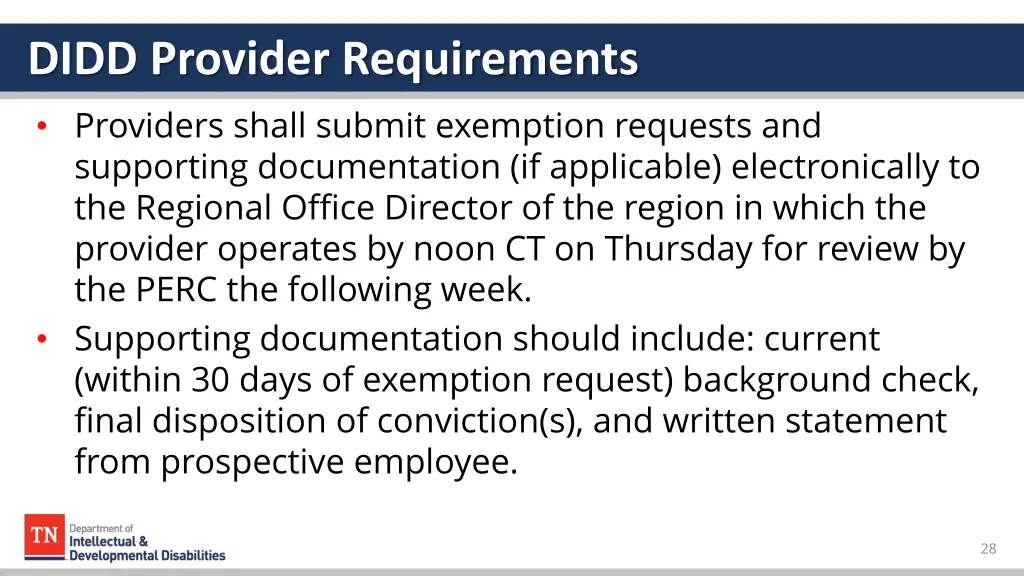 didd provider requirements providers shall submit