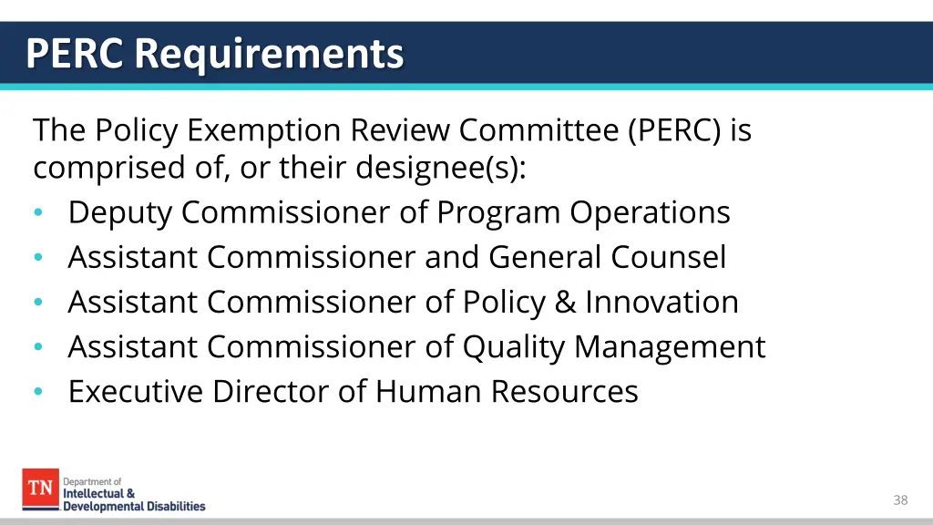 perc requirements 1