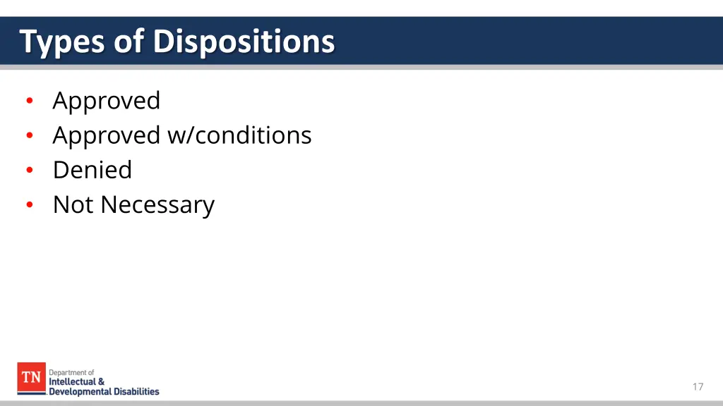 types of dispositions