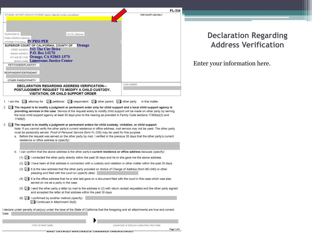 declaration regarding address verification 1