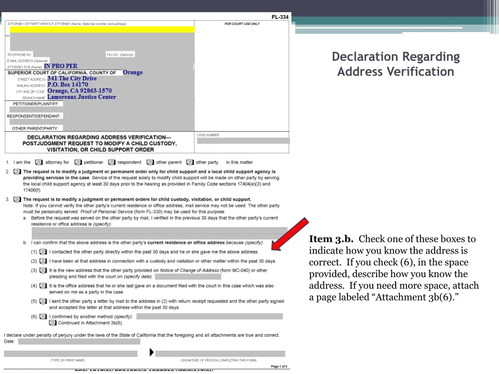 declaration regarding address verification 8