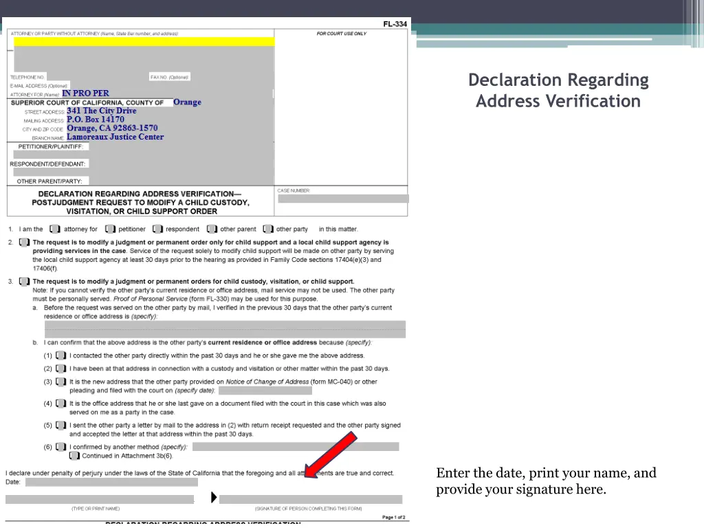 declaration regarding address verification 9