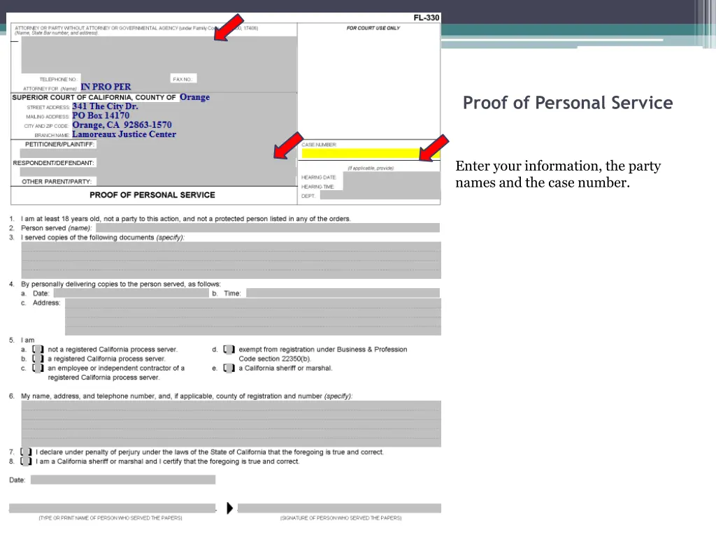 proof of personal service 1